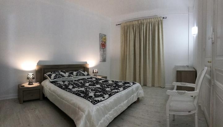 chambre avec un grand lit